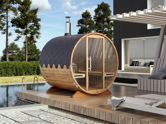 Baltresto S2 Barrel Sauna (2-4 Person) - Thermowood Outdoor Sauna - My Store
