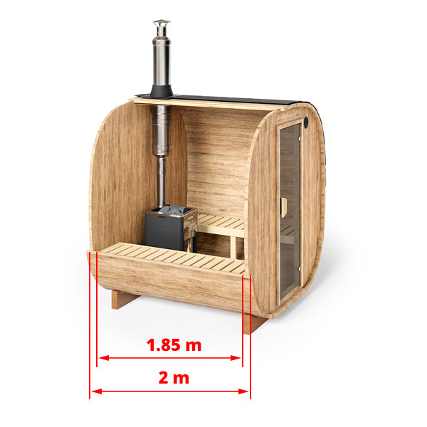 Baltresto S2 Cube Sauna (2-4 Person) - Thermowood Outdoor Sauna - My Store
