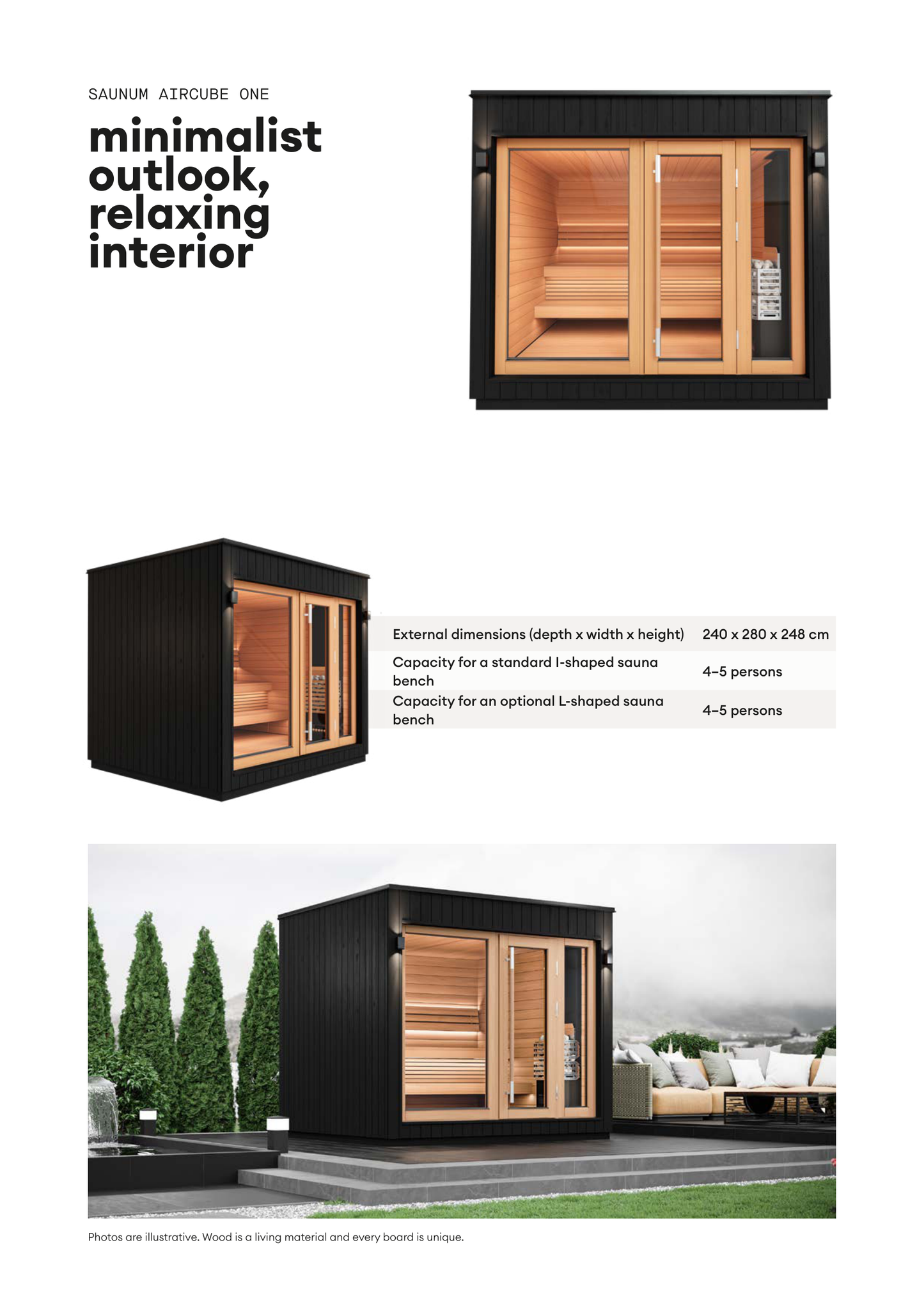 Saunum AirCube One (4-5 Person) – Premium Outdoor Sauna