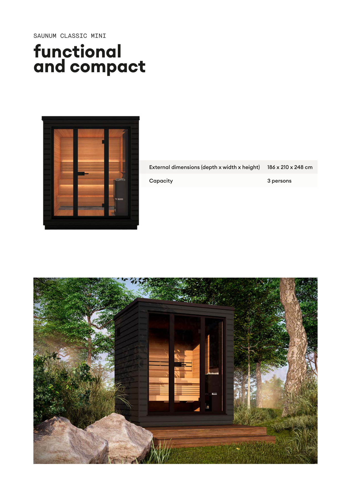 Saunum Classic Mini (3 Person) – Compact Outdoor Sauna - My Store