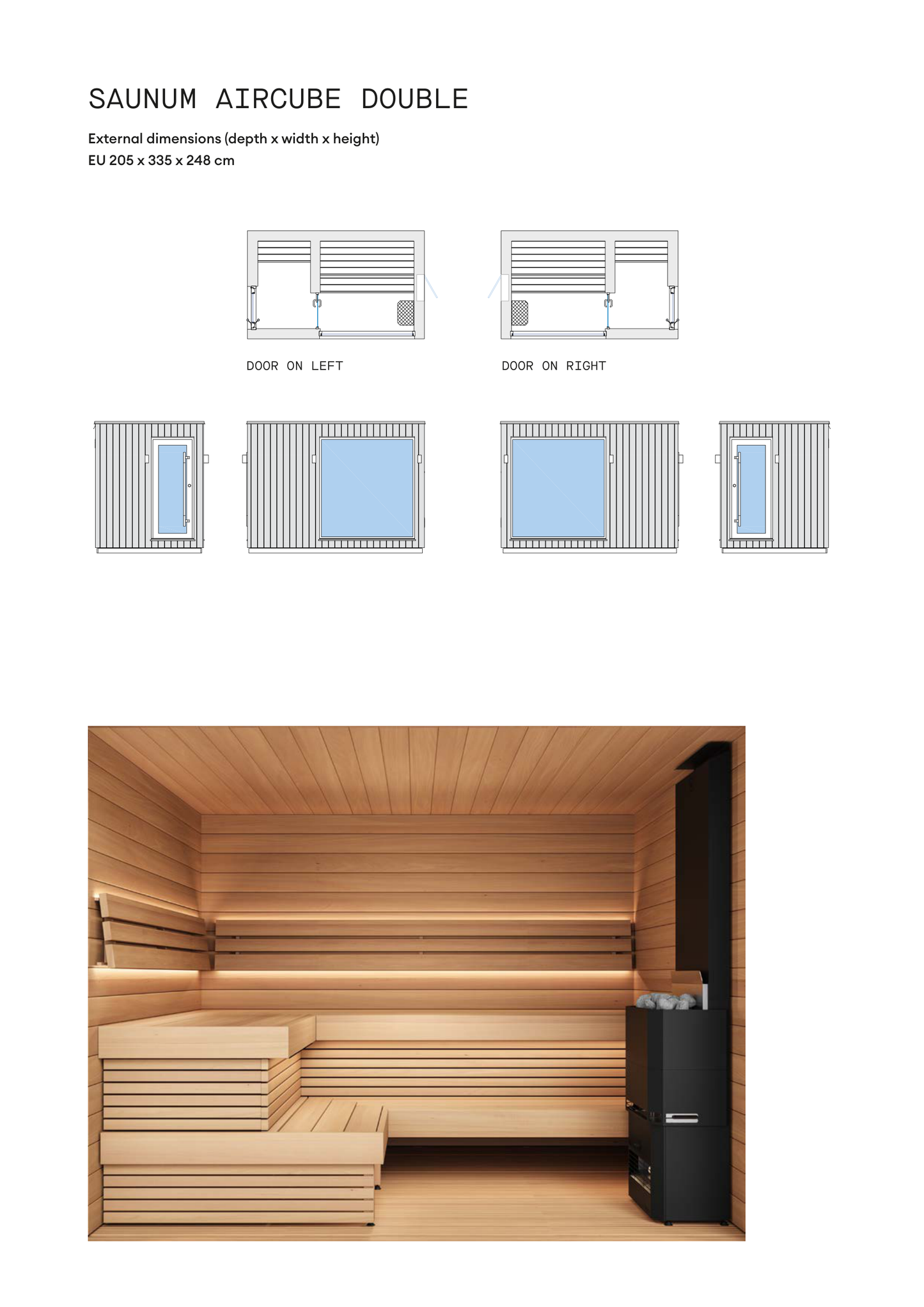 Saunum AirCube Double (4-5 Person) – Premium Outdoor Sauna with Front Room - My Store