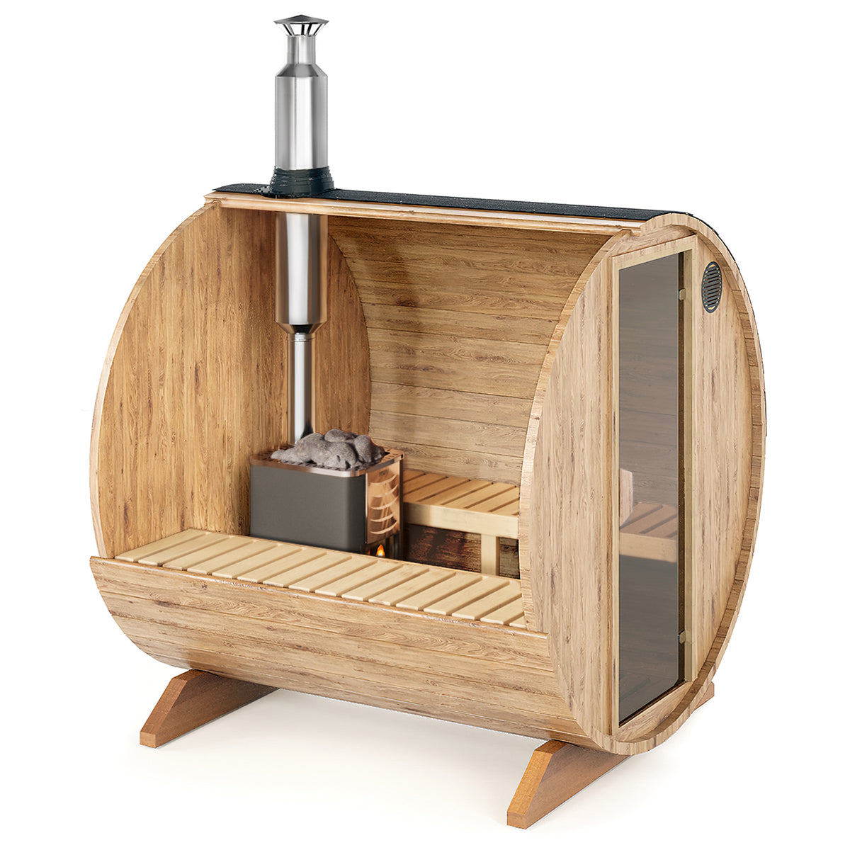 Baltresto S2 Barrel Sauna (2-4 Person) - Thermowood Outdoor Sauna - My Store
