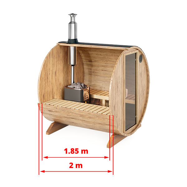 Baltresto S2 Barrel Sauna (2-4 Person) - Thermowood Outdoor Sauna - My Store